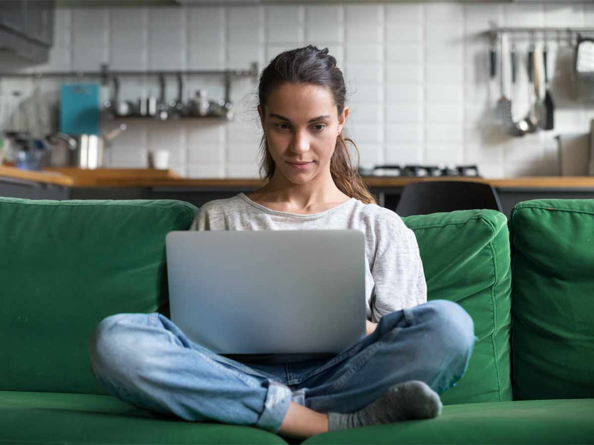 Woman in an online counselling appointment